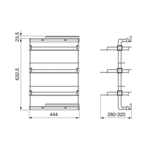 Kosz Cargo HACK na buty BOCZNY PRAWY kaszmir Emuca