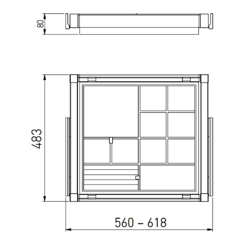 Półka szuflada z organizerem do szafy garderoby 600MM ELITE Biała GTV