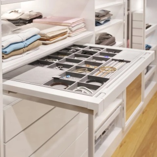 Półka szuflada z organizerem do szafy garderoby 700MM ELITE Biała GTV