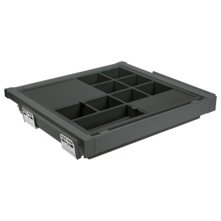 Półka szuflada z organizerem do szafy garderoby 700MM ELITE Mata Antracyt GTV