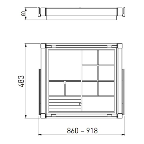 Półka szuflada z organizerem do szafy garderoby 900MM ELITE Biała GTV