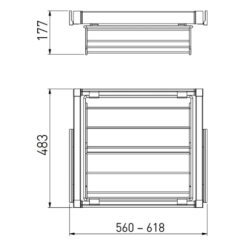 Szuflada druciana na buty do szafy garderoby 600MM ELITE Antracyt GTV