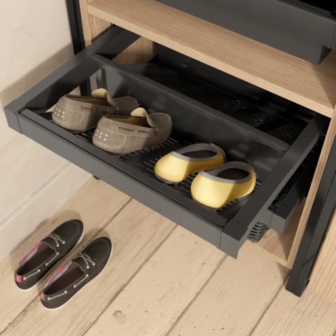 Szuflada metalowa na buty do szafy garderoby 600MM ELITE Antracyt GTV