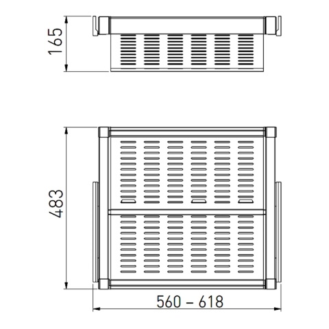 Szuflada metalowa na buty do szafy garderoby 600MM ELITE Antracyt GTV