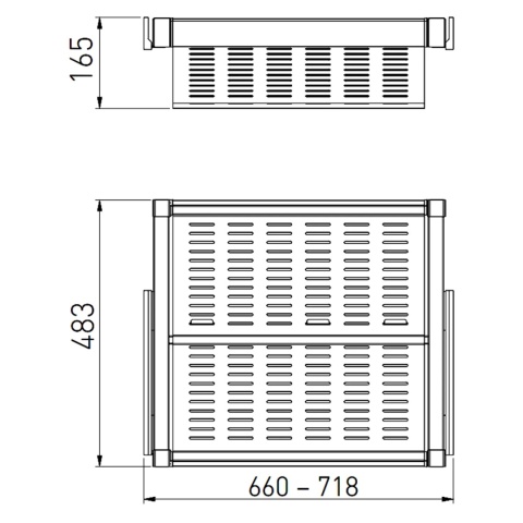 Szuflada metalowa na buty do szafy garderoby 700MM ELITE Czarna GTV