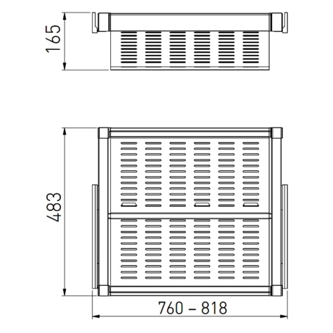 Szuflada metalowa na buty do szafy garderoby 800MM ELITE Czarna GTV