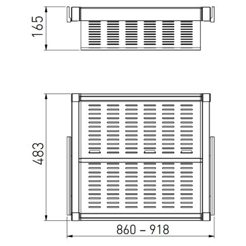 Szuflada metalowa na buty do szafy garderoby 900MM ELITE Antracyt GTV
