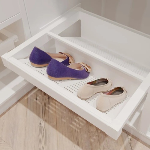 Szuflada metalowa na buty do szafy garderoby 900MM ELITE Biała GTV