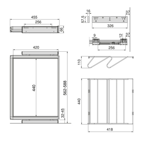 Szuflada na buty do szafy 600MM Quartz EMUCA Tytanowa