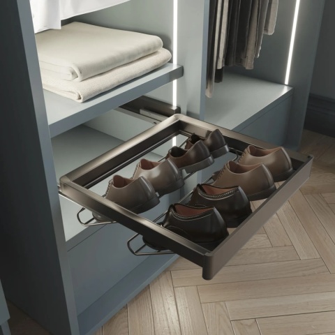 Szuflada na buty do szafy 700MM Quartz EMUCA Tytanowa