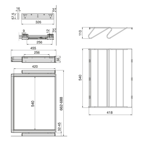 Szuflada na buty do szafy 700MM Quartz EMUCA Tytanowa