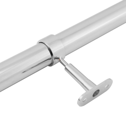 Uchwyt dystansowy przelotny do rury drążka ubraniowego fi 25mm chrom