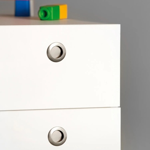 Uchwyt gałka meblowa wpuszczana Oregon fi 41mm nikiel satynowy EMUCA - 25 Sztuk