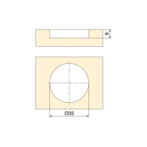 Uchwyt gałka meblowa wpuszczana Oregon fi 41mm nikiel satynowy EMUCA - 25 Sztuk