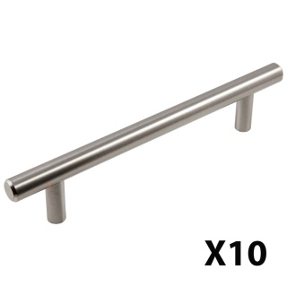 Uchwyt meblowy do szafek Orlando rozstaw 160mm nikiel satynowy EMUCA - 10 Sztuk