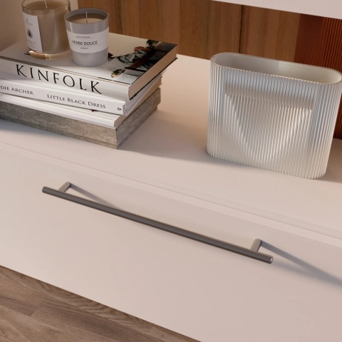 Uchwyt meblowy do szafek Orlando rozstaw 224mm nikiel satynowy EMUCA - 10 Sztuk