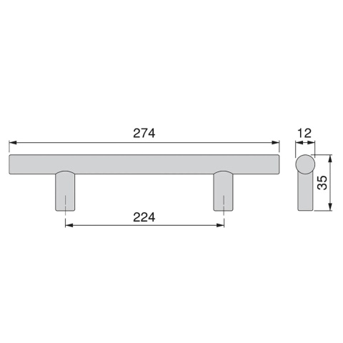 Uchwyt meblowy do szafek Orlando rozstaw 224mm nikiel satynowy EMUCA - 10 Sztuk
