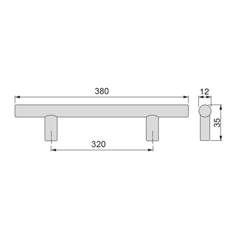 Uchwyt meblowy do szafek Orlando rozstaw 320mm nikiel satynowy EMUCA - 10 Sztuk