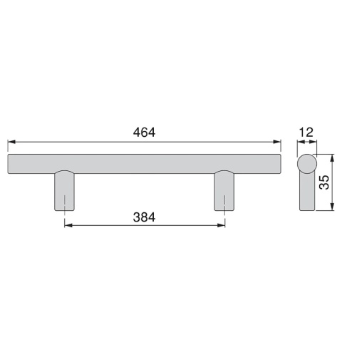 Uchwyt meblowy do szafek Orlando rozstaw 384mm nikiel satynowy EMUCA - 10 Sztuk
