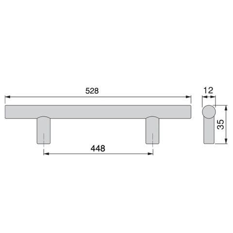 Uchwyt meblowy do szafek Orlando rozstaw 448mm nikiel satynowy EMUCA - 10 Sztuk