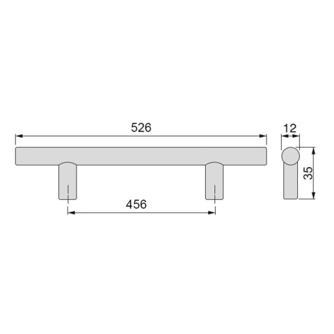 Uchwyt meblowy do szafek Orlando rozstaw 456mm nikiel satynowy EMUCA - 10 Sztuk