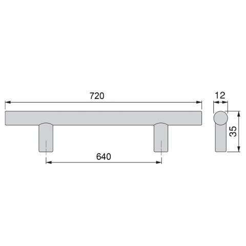 Uchwyt meblowy do szafek Orlando rozstaw 640mm nikiel satynowy EMUCA 10 Sztuk