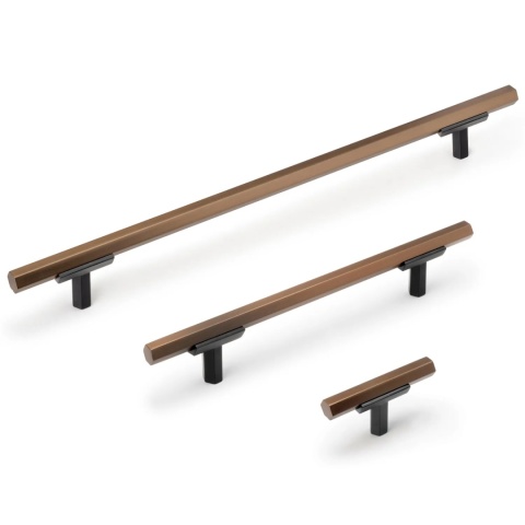 Uchwyt meblowy do szafek Riad rozstaw 192mm brąz EMUCA 20 Sztuk