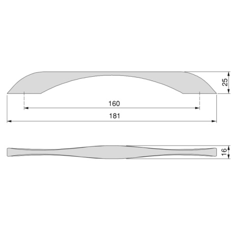 Uchwyt meblowy do szafek Varna rozstaw 160mm nikiel satynowy EMUCA - 20 Sztuk