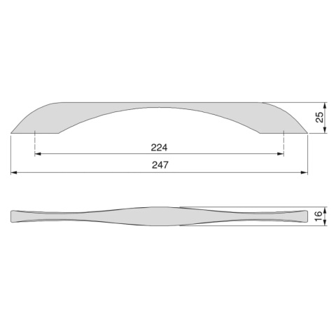 Uchwyt meblowy do szafek Varna rozstaw 224mm czarny EMUCA - 20 Sztuk