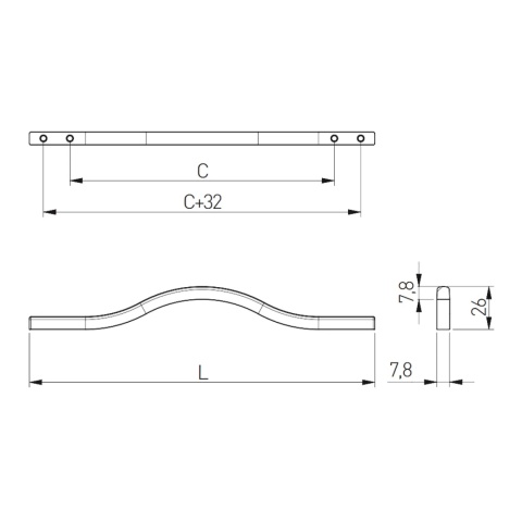 Uchwyt meblowy do szafek Vito rozstaw 160mm Czarny GTV
