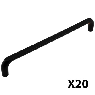Uchwyt meblowy do szafek Zagreb rozstaw 160mm czarny EMUCA - 20 Sztuk