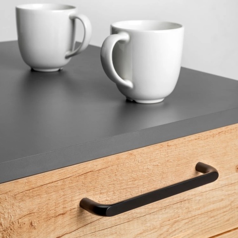 Uchwyt meblowy do szafek Zagreb rozstaw 160mm czarny EMUCA - 20 Sztuk