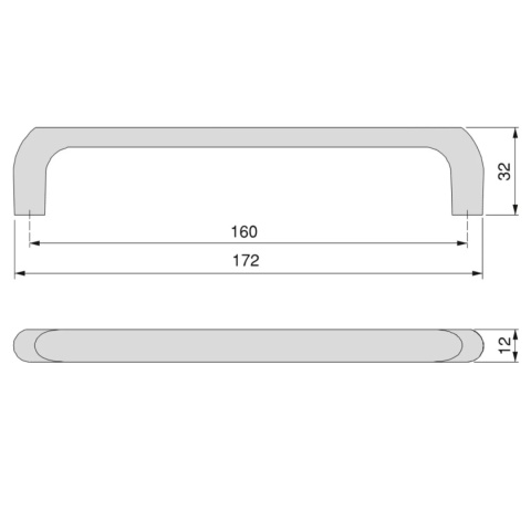 Uchwyt meblowy do szafek Zagreb rozstaw 160mm nikiel satynowy EMUCA - 20 Sztuk