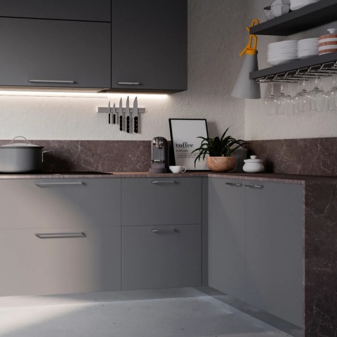 Uchwyt meblowy do szafek Zagreb rozstaw 224mm chrom EMUCA - 20 Sztuk