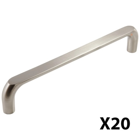 Uchwyt meblowy do szafek Zagreb rozstaw 224mm nikiel satynowy EMUCA - 20 Sztuk