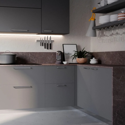 Uchwyt meblowy do szafek Zagreb rozstaw 224mm nikiel satynowy EMUCA - 20 Sztuk