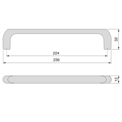 Uchwyt meblowy do szafek Zagreb rozstaw 224mm nikiel satynowy EMUCA - 20 Sztuk