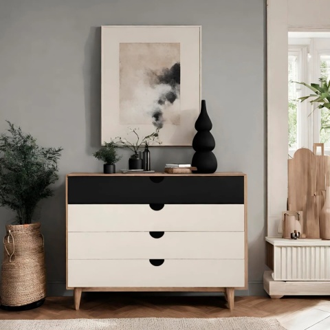 Uchwyt meblowy półksiężyc AL-008 rozstaw 64mm czarny LEBA