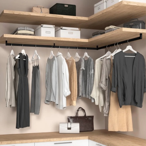 Zestaw uchwytów do szafy L+P LUXE Czarny Emuca