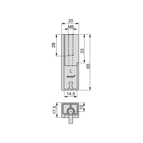 Zestaw uchwytów do szafy L+P LUXE Mat Emuca