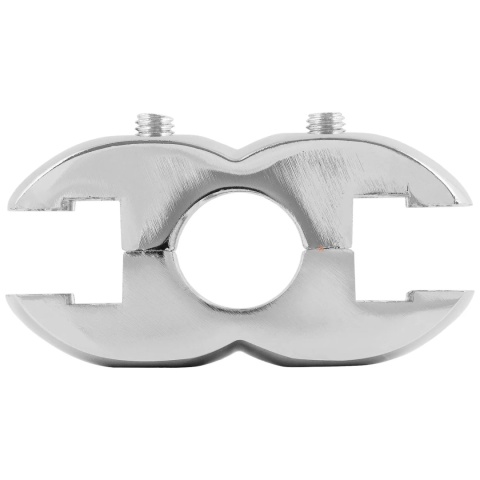 Złącze podwójne proste do szkła do rury fi 25mm chrom