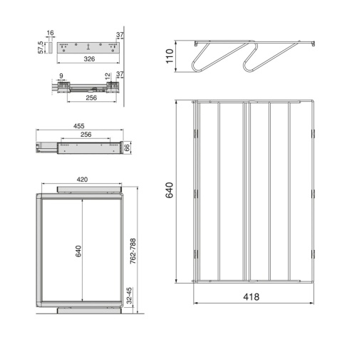 Szuflada na buty do szafy 800MM Quartz EMUCA Tytanowa