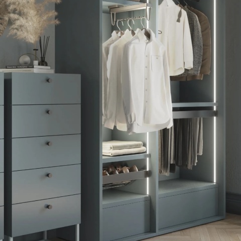 Szuflada na buty do szafy 900MM Quartz EMUCA Tytanowa