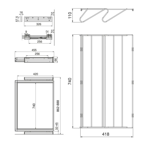 Szuflada na buty do szafy 900MM Quartz EMUCA Tytanowa