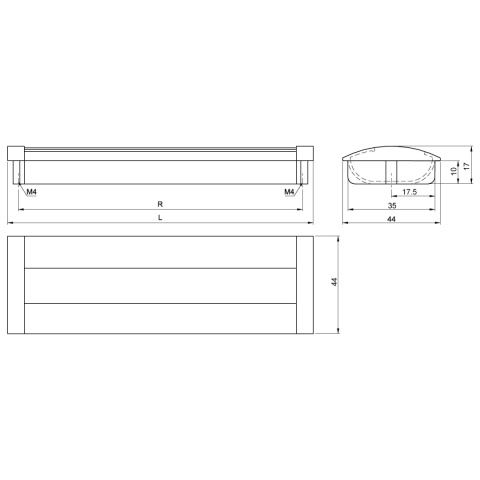 Uchwyt meblowy do szafek LCK-326 rozstaw 96mm Mat LEBA