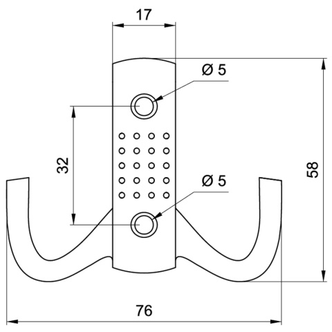 Wieszak meblowy niski na ubrania W002 Mat
