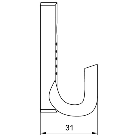 Wieszak meblowy niski na ubrania W002 Mosiądz