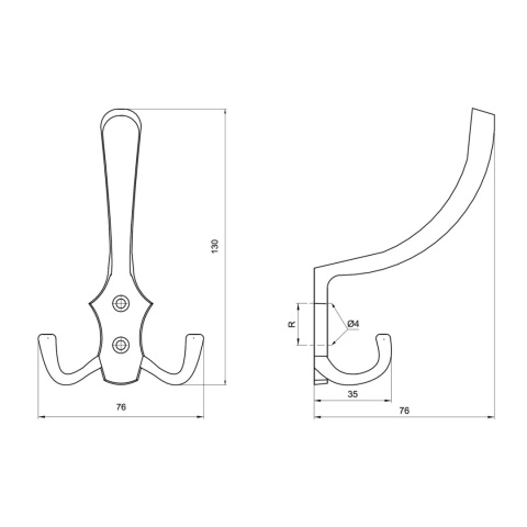 Wieszak meblowy wysoki na ubrania W003 Czarny