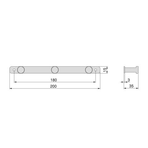 Wieszak ścienny meblowy na ubrania HAMILTON Czarny Emuca