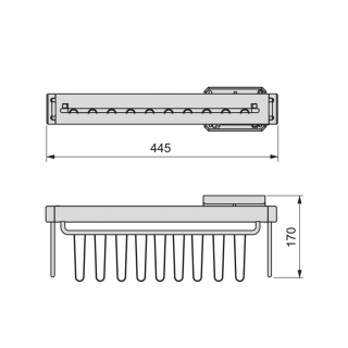 Wysuwany boczny wieszak na krawaty do szafy garderoby QUARTZ EMUCA